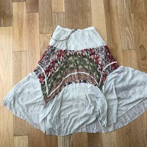 Summer midi skirt elastic waist